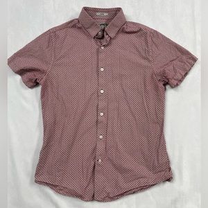Express Fitted Short Sleeve Button Down Shirt Men’s Size S Neck 14-14.5
